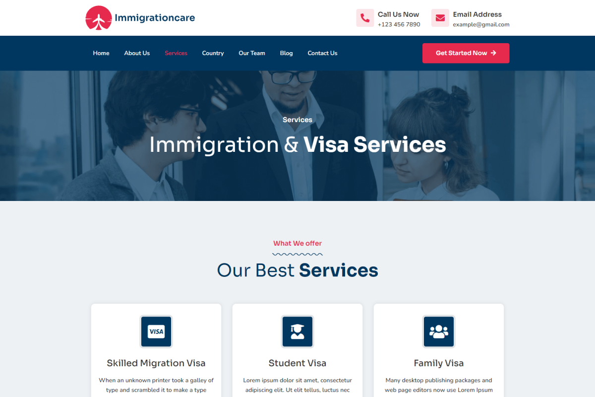 Immigrationcare Elementor Kit, a WordPress Template by Techeshta Solutions (Photo 4 of 6)
