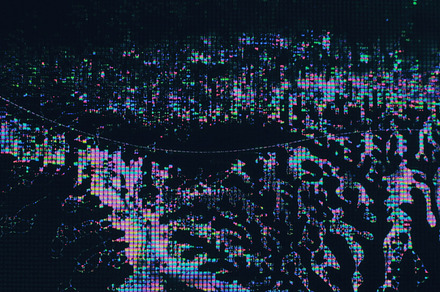 Cyber glitch digital pixel neon color glow noise, a Technology Photo by Photo Drive Studio