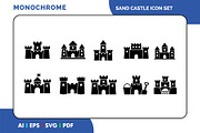 Sand Castle Icon Set Simple Black, a Solid Icon by Fontmine Studio (Thumbnail 1 of 3)