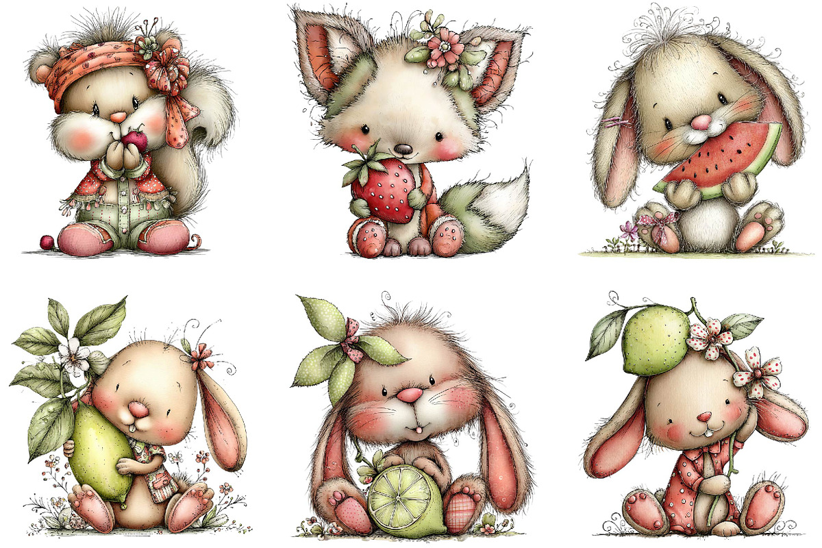 Whimsical Animals with Fruits, an Animal Illustration by fashionaddict (Photo 2 of 7)