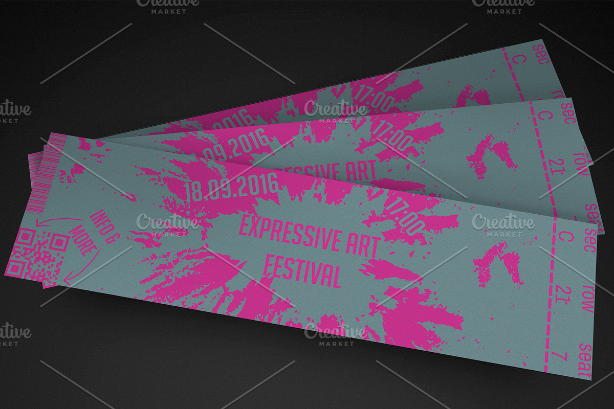 Artistic Event Ticket, an Invitation Template by Konakchiev (Photo 1 of 3)