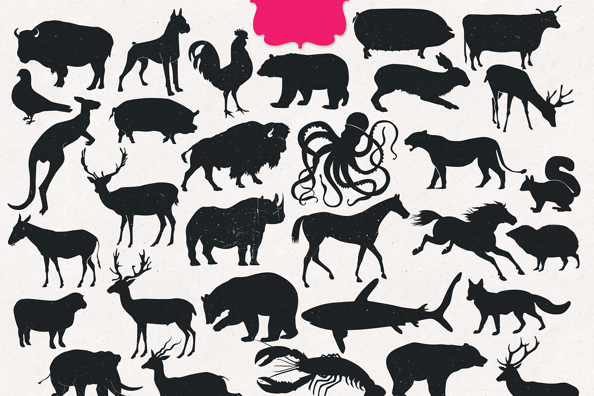 Handmade Textured Animal Silhouettes, an Animal Illustration by StylishDesignMe (Photo 2 of 3)