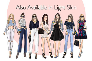 Fashion Girls 38 - Dark Skin Clipart