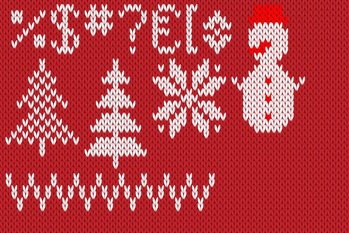 Сhristmas Knitted Font, a Symbol Font by Artolus (Photo 4 of 9)