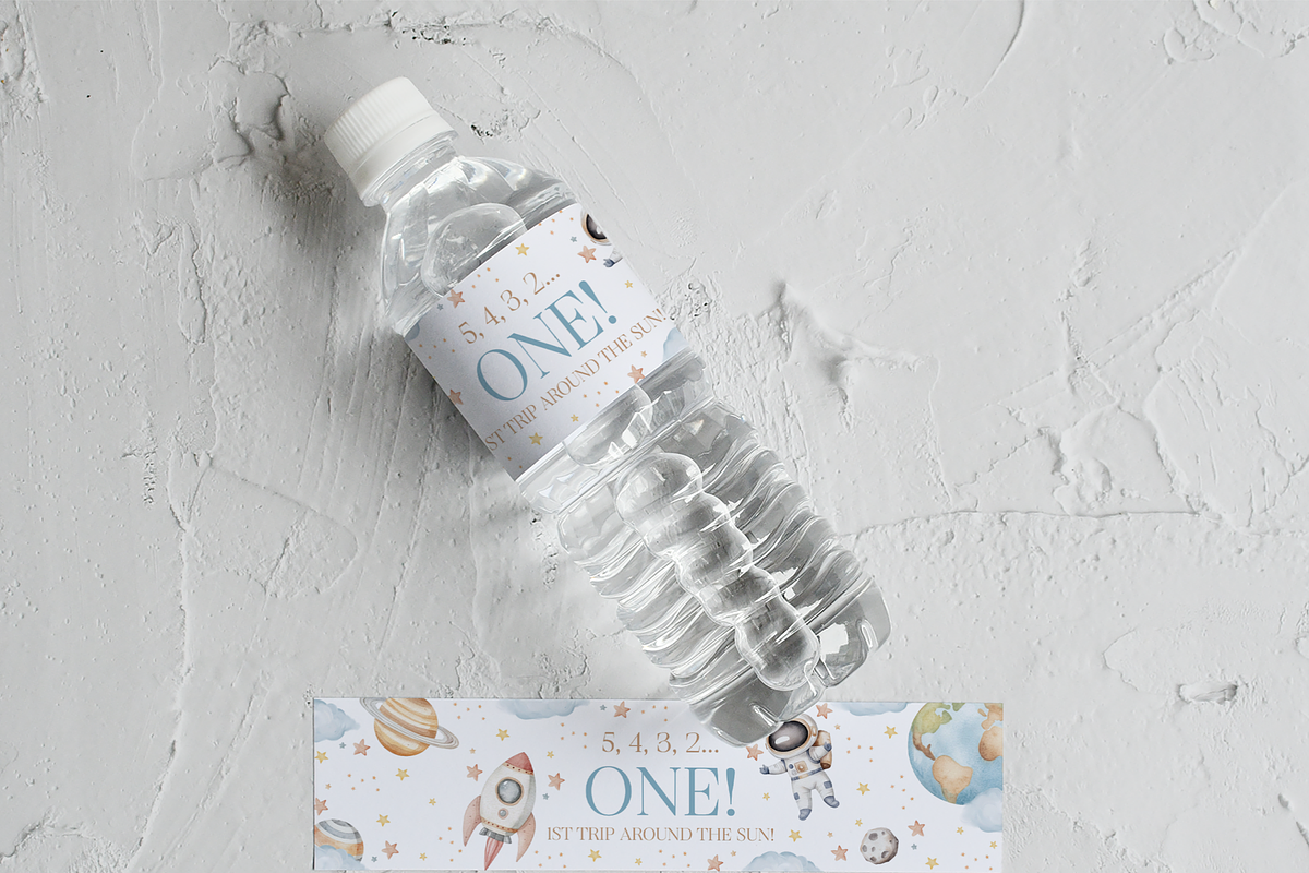 Space 1st Birthday Bottle Wrappers, an Invitation Template by Digital_Mind (Photo 4 of 6)
