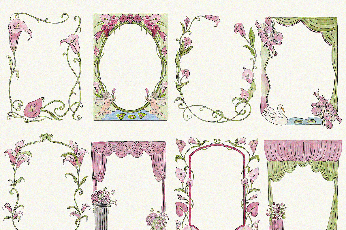 Chartreuse & Pink Wedding Clipart, an Object Illustration by Teresa Art Store (Photo 2 of 7)