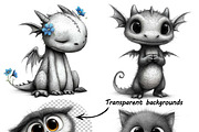 Whimsical Animal Valentine Line Art, an Illustration by one-touch (Thumbnail 5 of 8)