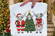Christmas Highland Cow PNG, an Illustration by Daily.Designs (Thumbnail 4 of 5)