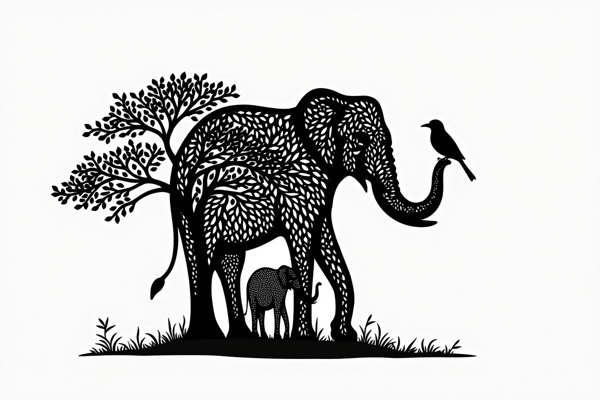 Silhouette of a Cute Elephant vector, an Illustration by Amazin_art (Photo 20 of 21)