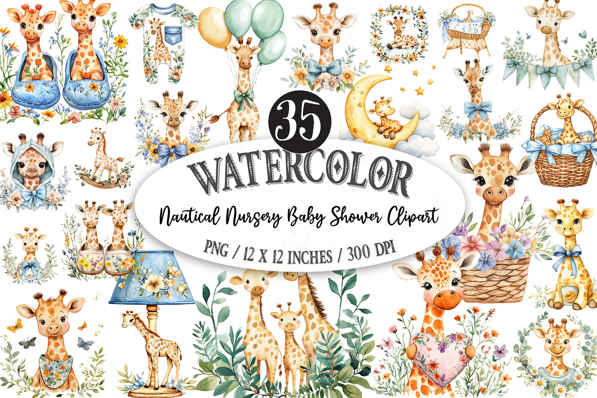 Nautical Nursery Baby Shower Clipart, a Seasonal Illustration by Designking (Photo 1 of 5)