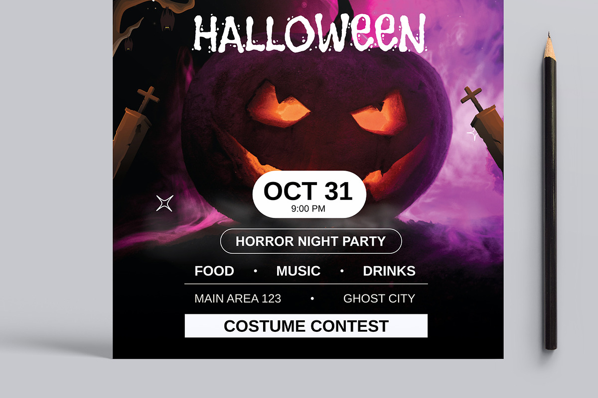 Halloween Flyer Template Layout, a Flyer Template by MightyDesign (Photo 5 of 8)