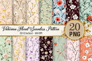 Victorian Floral Seamless Pattern, a Pattern Graphic by Design Market
