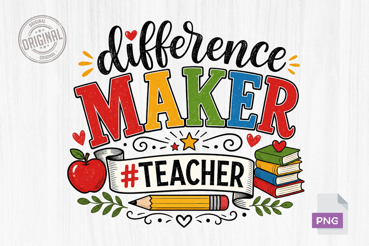 Teacher PNG Bundle, Back to School, a Seasonal Illustration by CreationArt (Photo 3 of 8)