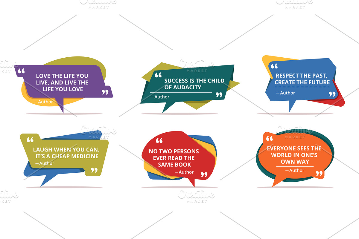 Texted quote box. Different shapes, an Object Illustration by YummyBuum