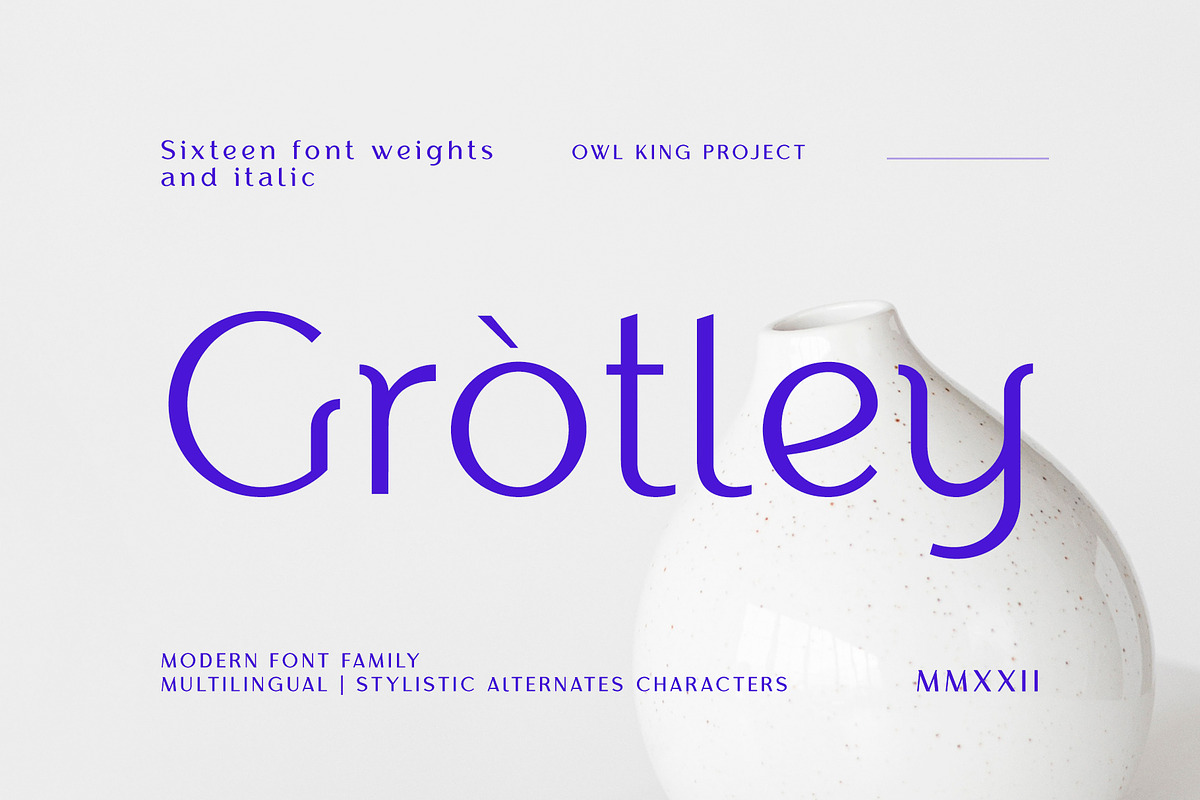 Grotley, a Sans Serif Font by OWL KING (Photo 1 of 11)