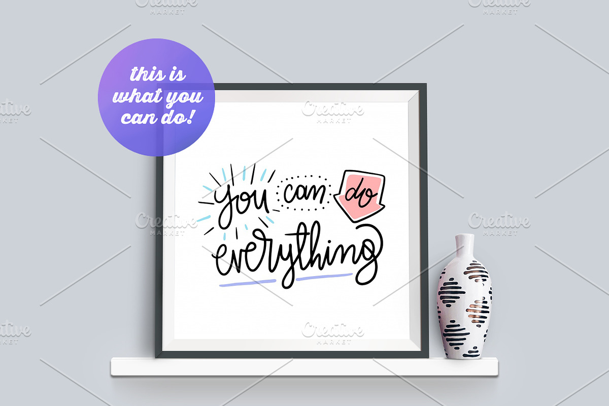 Wooden Frame Mockup on the Shelf, a Print Template by Frisk Shop Mockups (Photo 3 of 3)