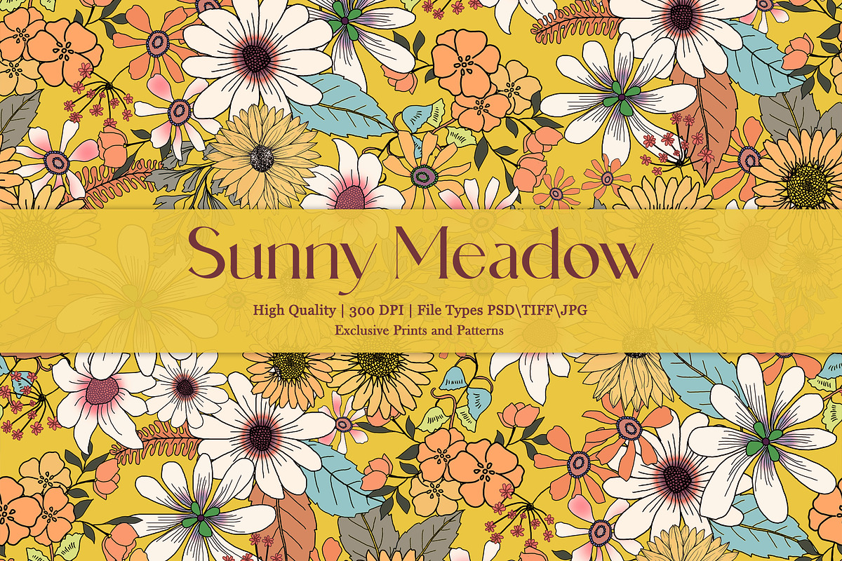 Sunny Meadow Prints & Patterns, a Pattern Graphic by GND ART STUDIO (Photo 1 of 8)