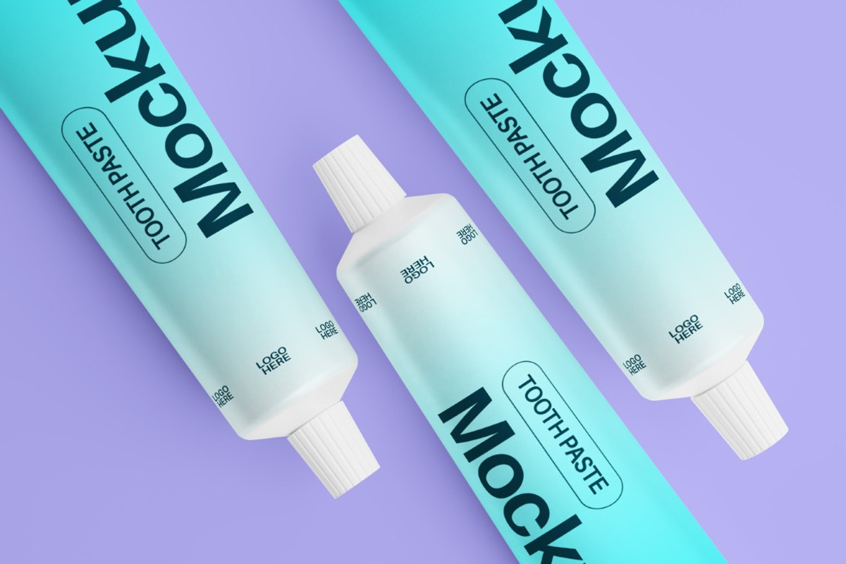 Toothpaste Tube & Packaging Mockup, a Packaging Mockup by graphicook (Photo 3 of 4)