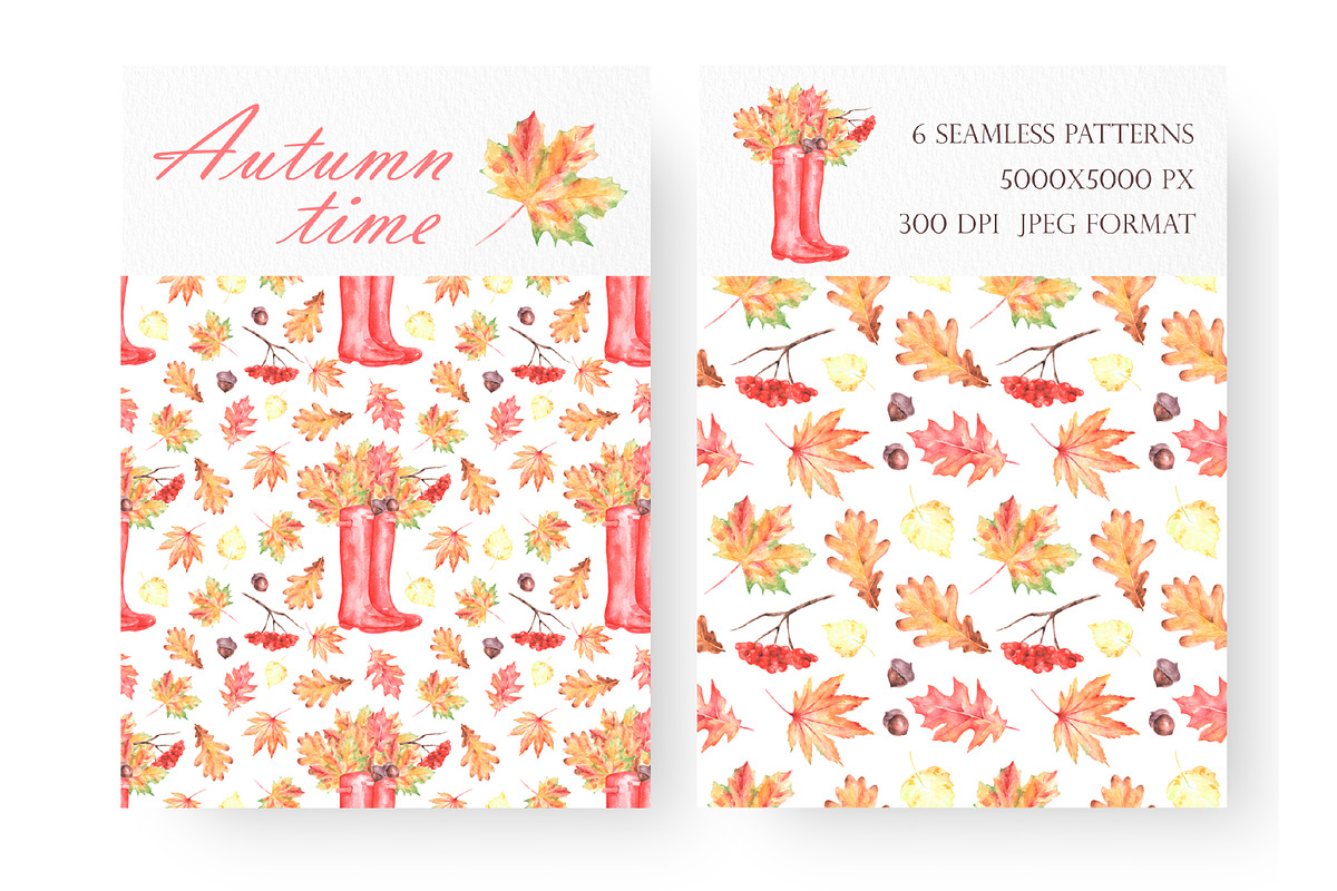 Autumn time watercolor set., a Seasonal Illustration by SabinaWatercolorArt (Photo 6 of 16)