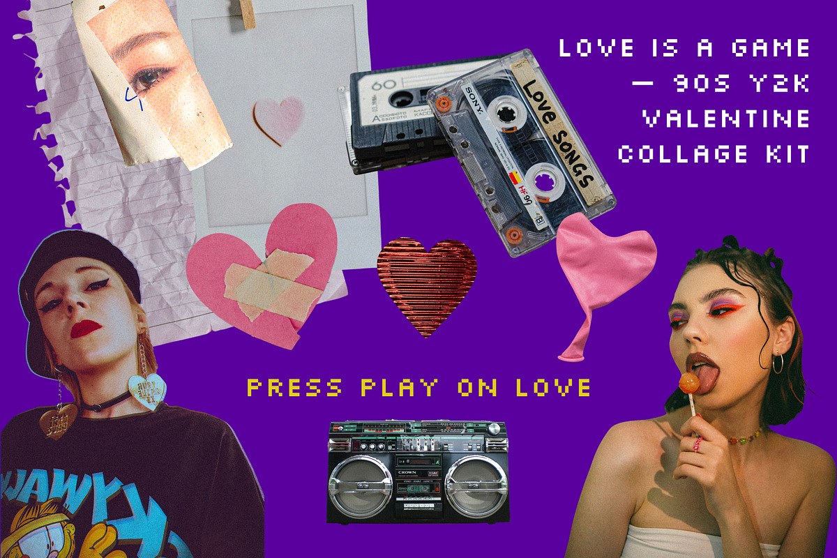 Valentine 90s Y2K Collage Kit, an Object Graphic by Anzhelika (Photo 12 of 13)