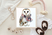 Christmas Barn Owl Clipart, an Illustration by CraftArtStudio (Thumbnail 6 of 6)