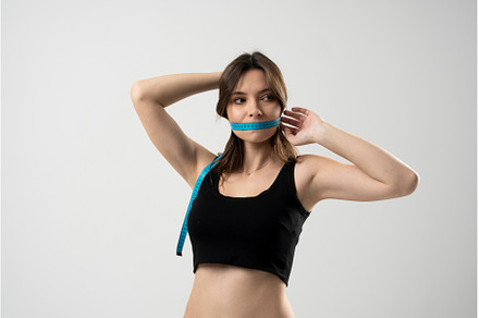 Woman in a black top with a blue, a Person Photo by volodymyrshtun13795