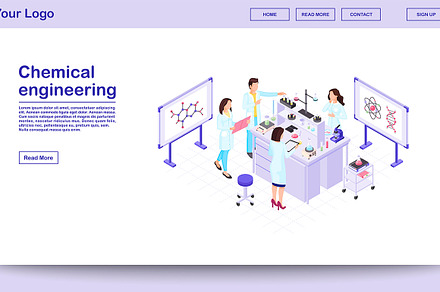 Chemical engineering webpage, a Landing Page Template by The img