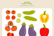 Veggie Party Pack, a Food Illustration by Volha Studio (Thumbnail 5 of 10)