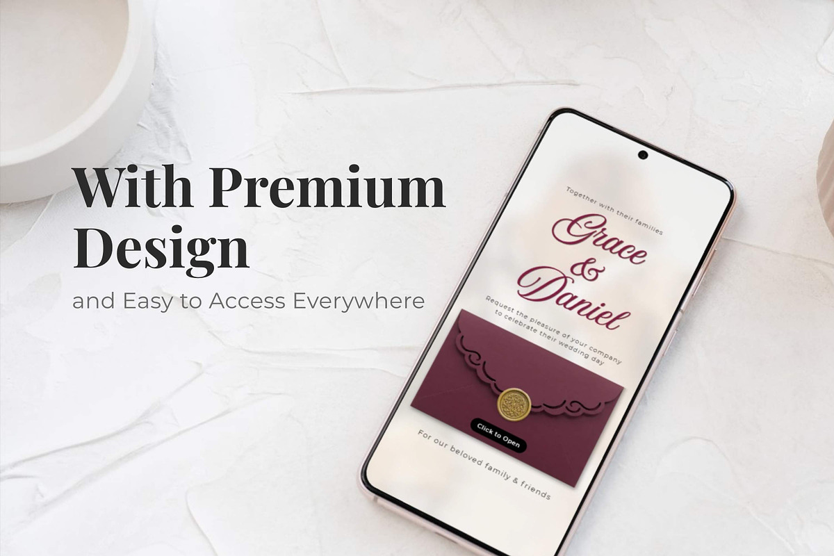 Dark Burgundy Wedding Website, a Landing Page Template by Everyday Perfection (Photo 2 of 13)