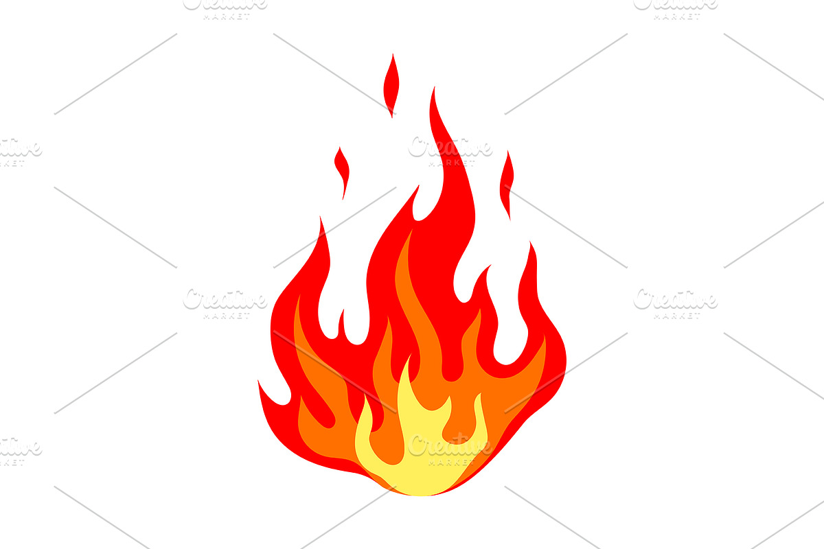 Illustration of stylized fire., an Object Illustration by incomible
