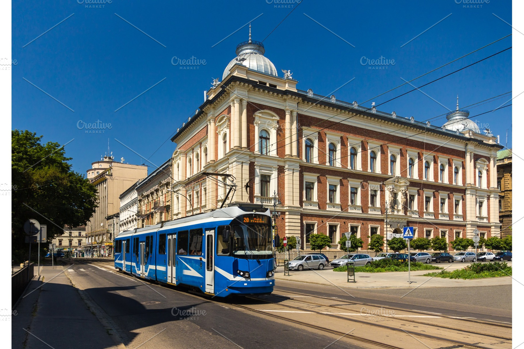 Modern tram EU8N in Krakow - Poland, a Transportation Photo by Leonid Andronov