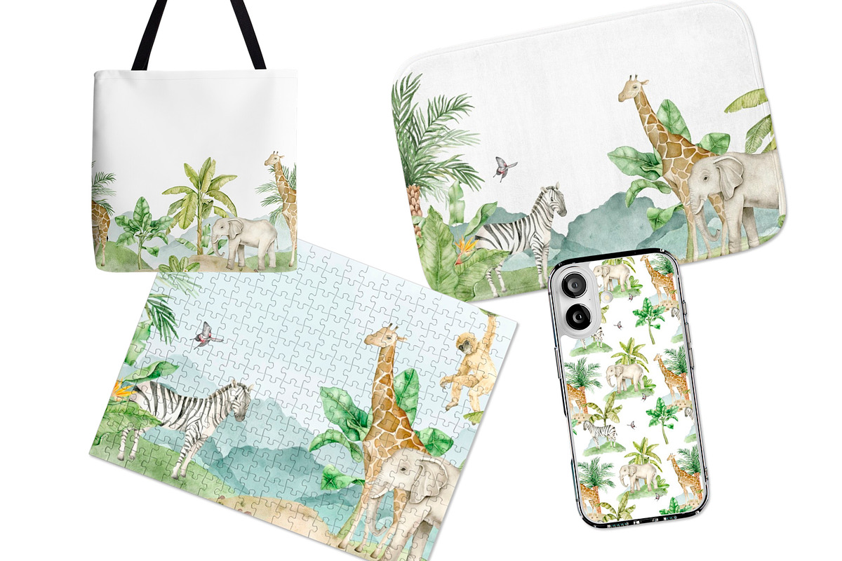 Jungles watercolor clip art, an Animal Illustration by Eves_Aquadreams (Photo 11 of 12)