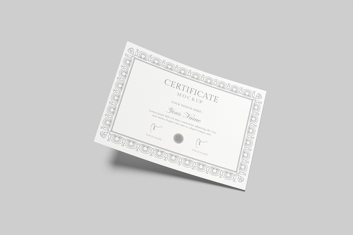 Paper Certificate Mockup, a Stationery Template by Graphiculon (Photo 6 of 11)
