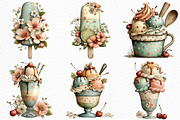 Whimsical Summer Ice Cream Clipart, an Illustration by Craft Nest (Thumbnail 4 of 12)