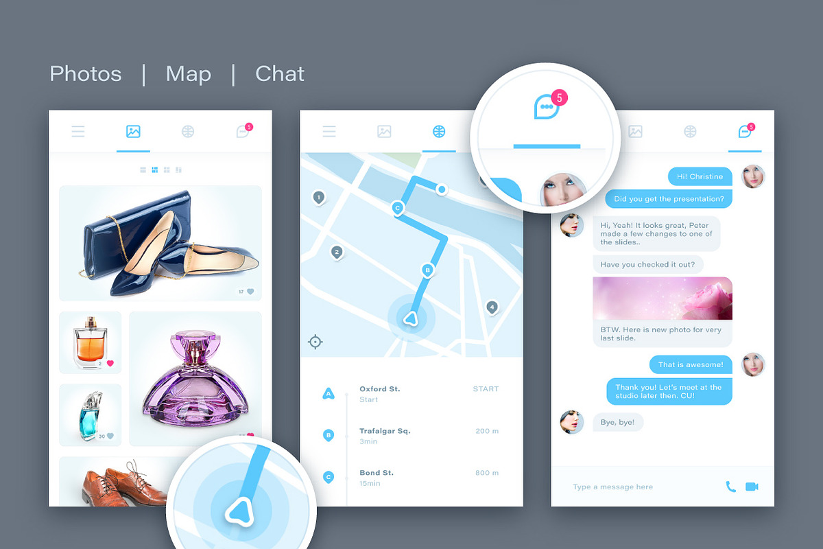 Flat UI Pack 1, an iPhone Mockup by Vectorminator (Photo 6 of 20)