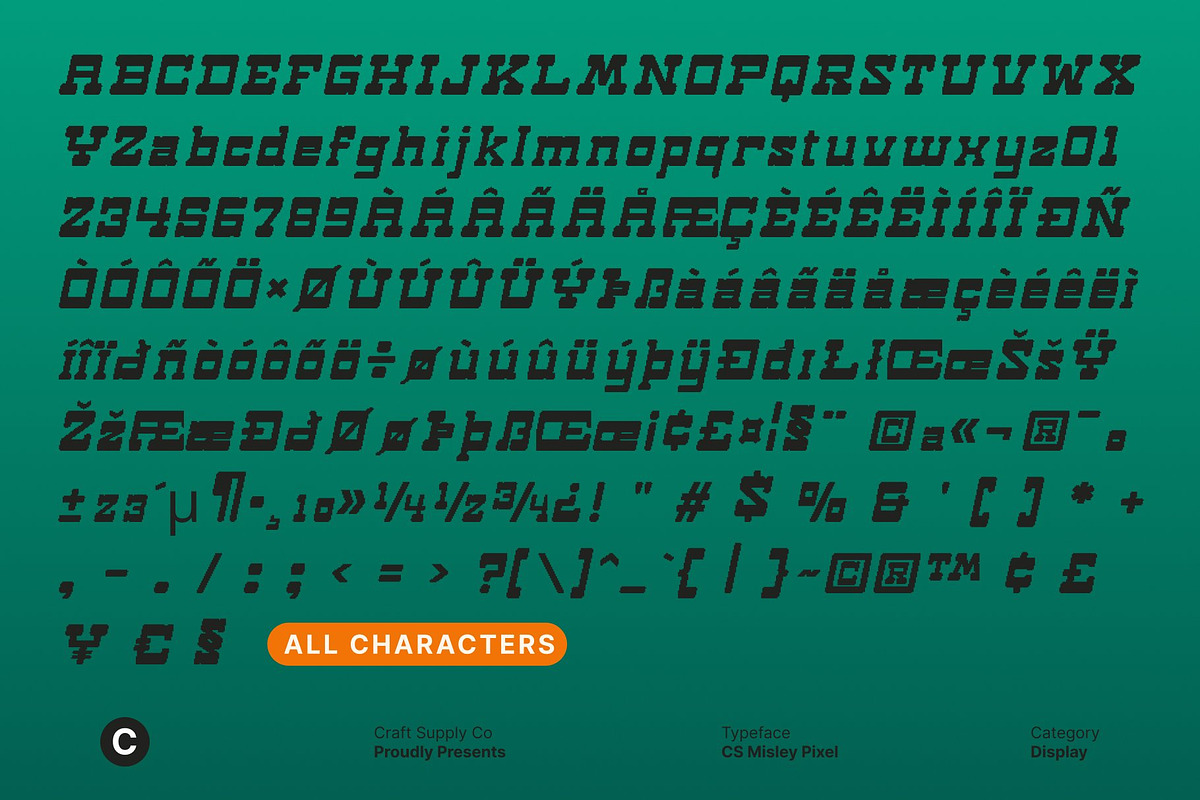 CS Misley Pixel, a Slab Serif Font by Craft Supply Co. (Photo 8 of 8)