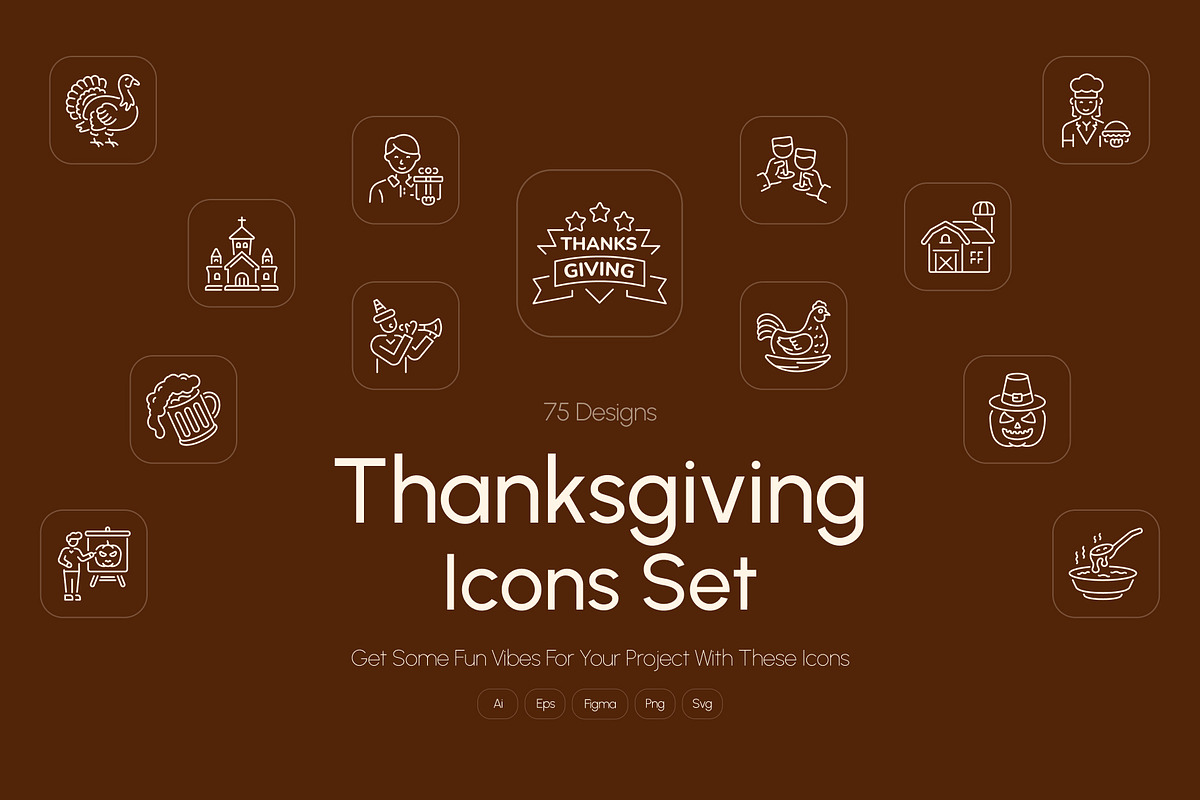 Thanksgiving Icons Collection, an Outline Icon by Prosymbols (Photo 1 of 7)