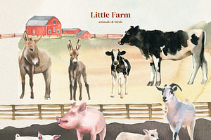 Little Farm Animals Clip Art