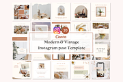 Boho Instagram Post Template Canva, a Social Media Template by Hellohastore (Thumbnail 1 of 8)