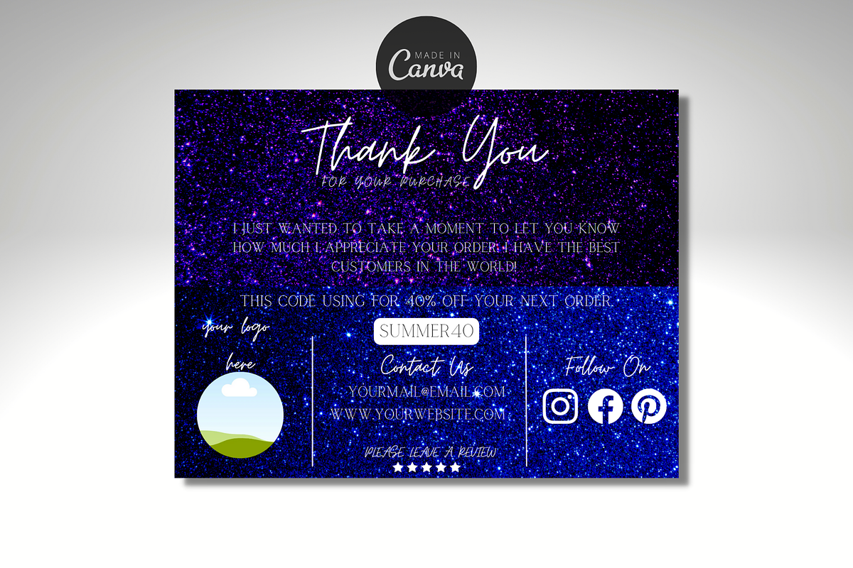 Thank You Order Card | Canva, a Card Template by tahananeart (Photo 1 of 7)