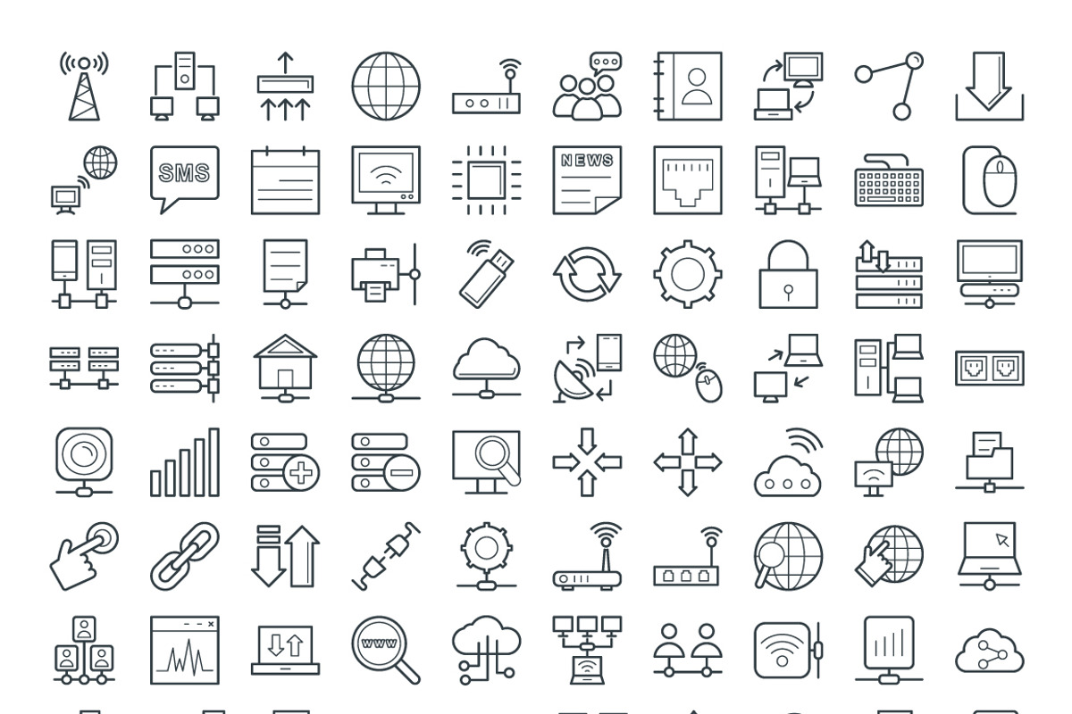 75+ Networking Vector Icons, an Outline Icon by Vectors Market (Photo 2 of 2)