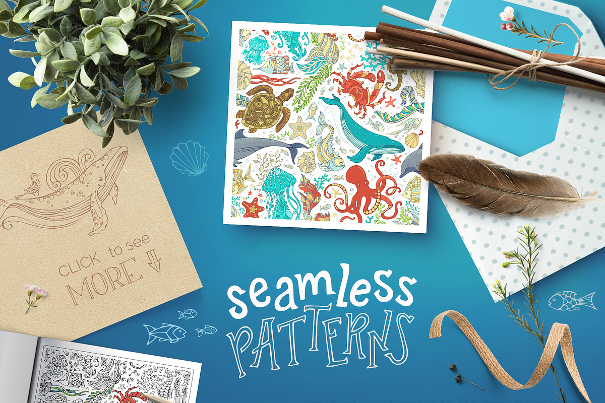 Ocean Seamless Patterns Pack, a Pattern Graphic by MaljukArt (Photo 6 of 12)