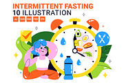 10 Intermittent Fasting Illustration, a Food Illustration by denayunebgt (Thumbnail 1 of 4)