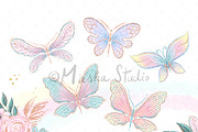Fairies & Butterflies Clipart, an Illustration by Masha  Studio (Thumbnail 5 of 9)