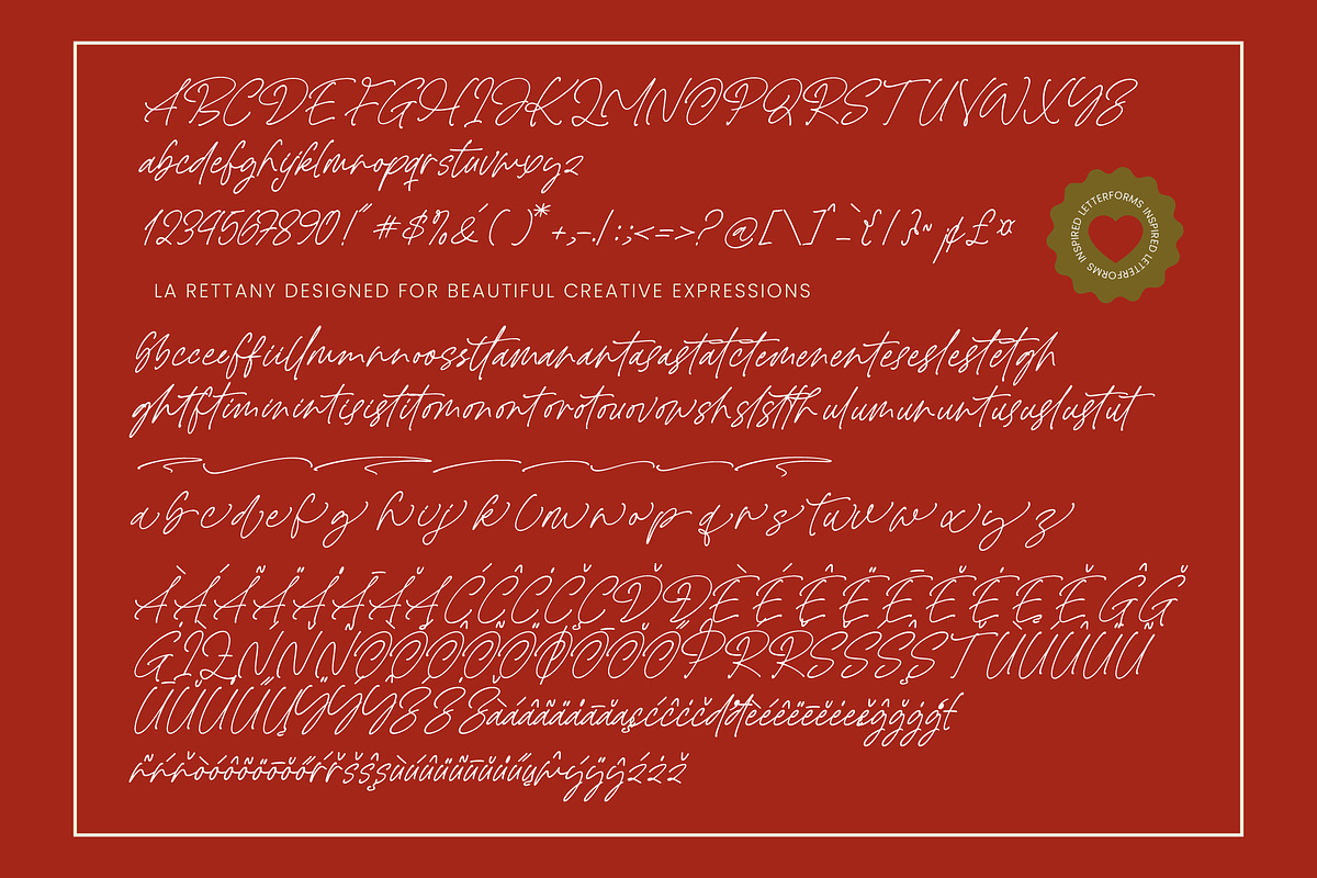 La Rettany Luxury Handwritten Font, a Script Font by Letterena Studios Script (Photo 10 of 10)