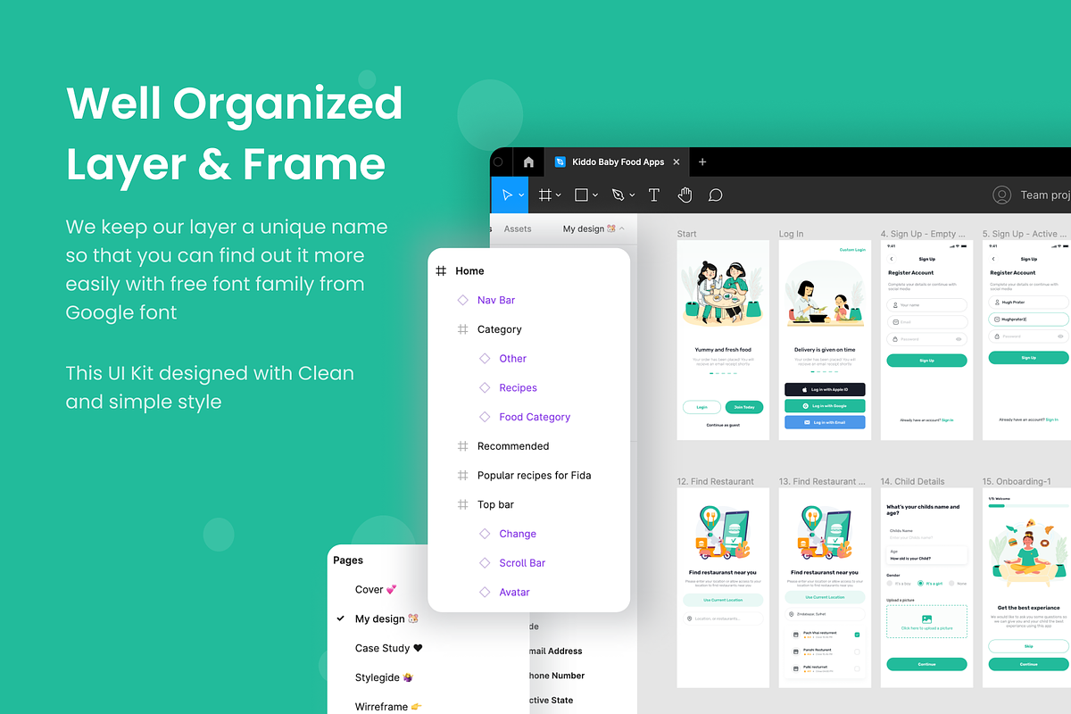 Baby food apps ui kit, a Device Mockup by Sylgraph (Photo 3 of 8)