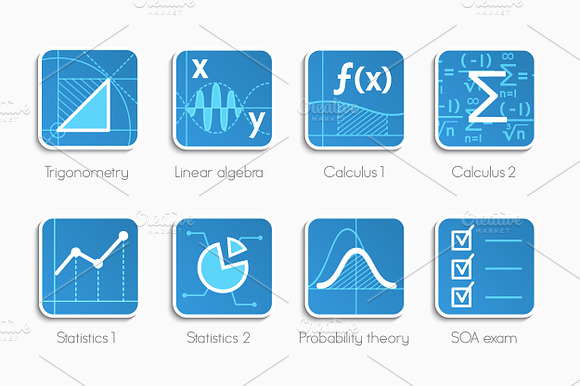 Vector Set Of Math Icons