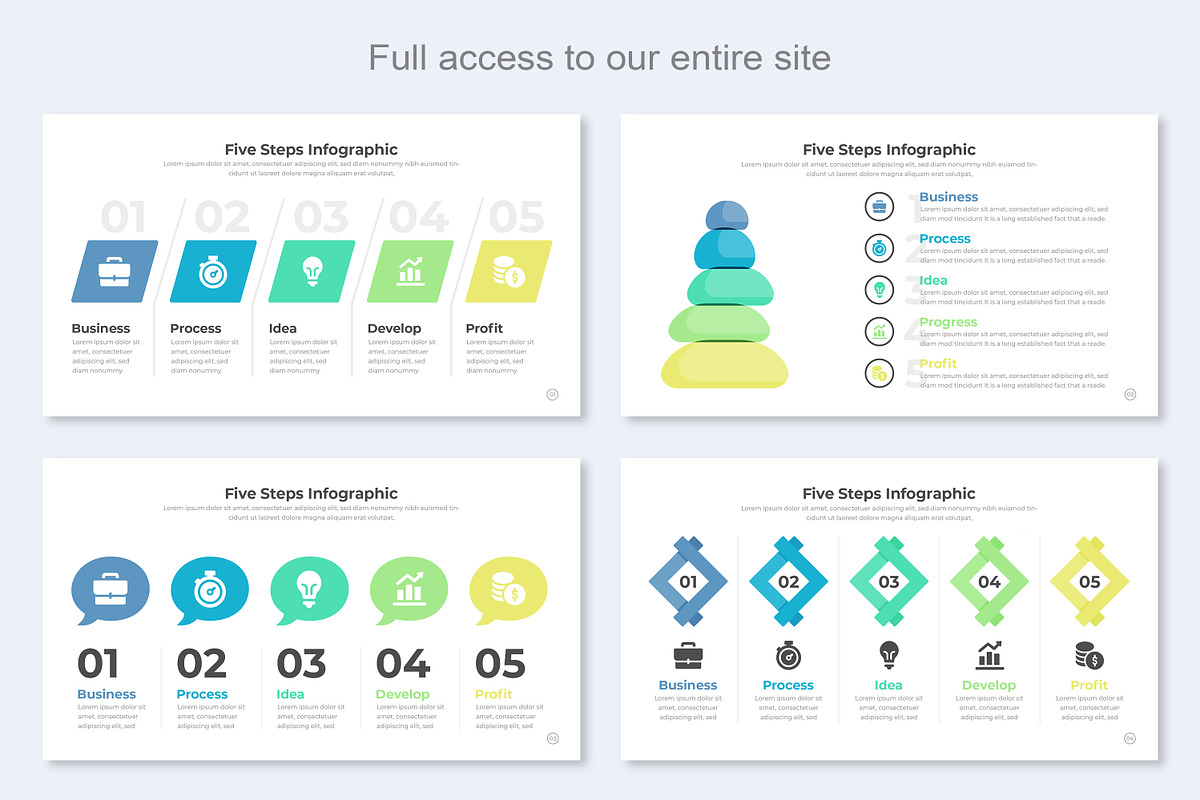 Five Steps Infographic Template EPS, a Presentation Template by Mighty-Slide (Photo 2 of 7)