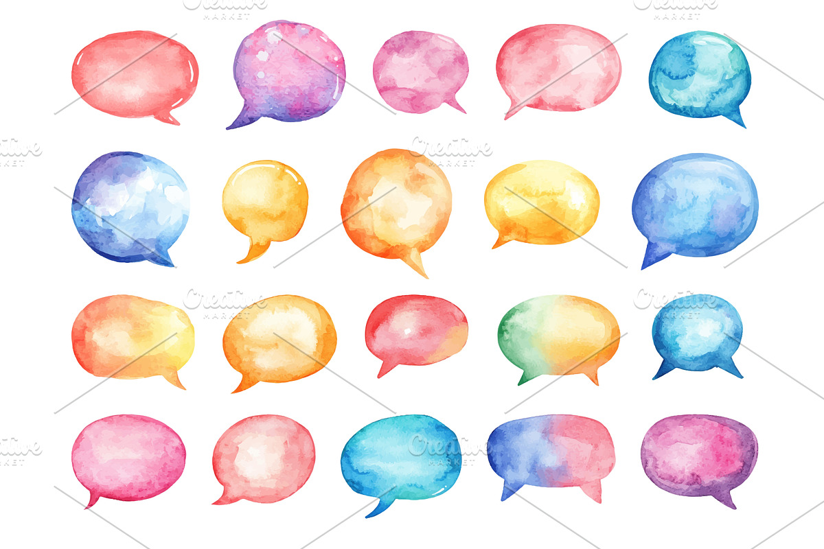 Beautiful Speech Bubbles Set Modern, an Illustration by LadadikArt