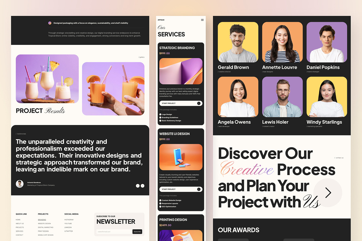 Artique - Creative Agency Framer, a Websites & App Template by peterdraw (Photo 5 of 5)